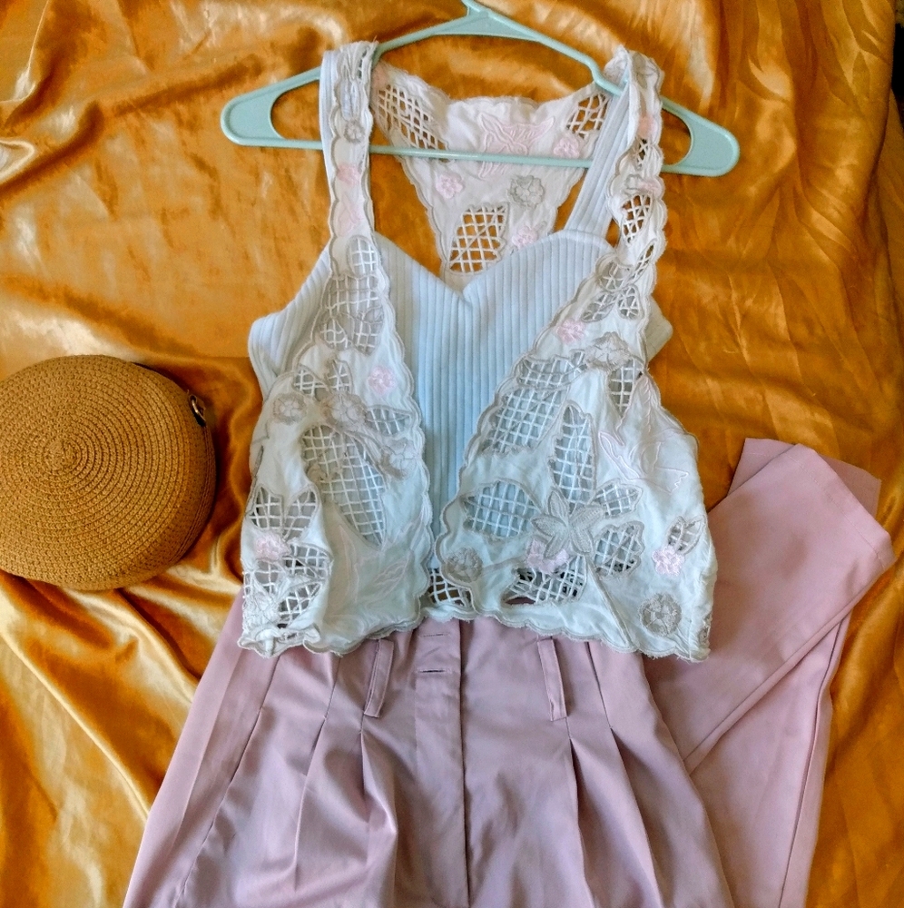 Racerback embroidered cover-up
